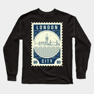 London Stamp Design Long Sleeve T-Shirt